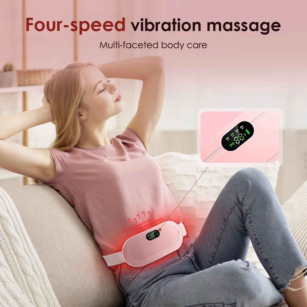 Uterine Warm Belt Warm Uterus Instrument Hot Compression Vibration Belt Abdomen Waist Stomach Warming USB Charging