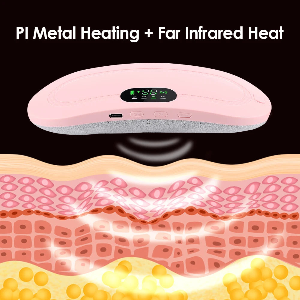 Uterine Warm Belt Warm Uterus Instrument Hot Compression Vibration Belt Abdomen Waist Stomach Warming USB Charging